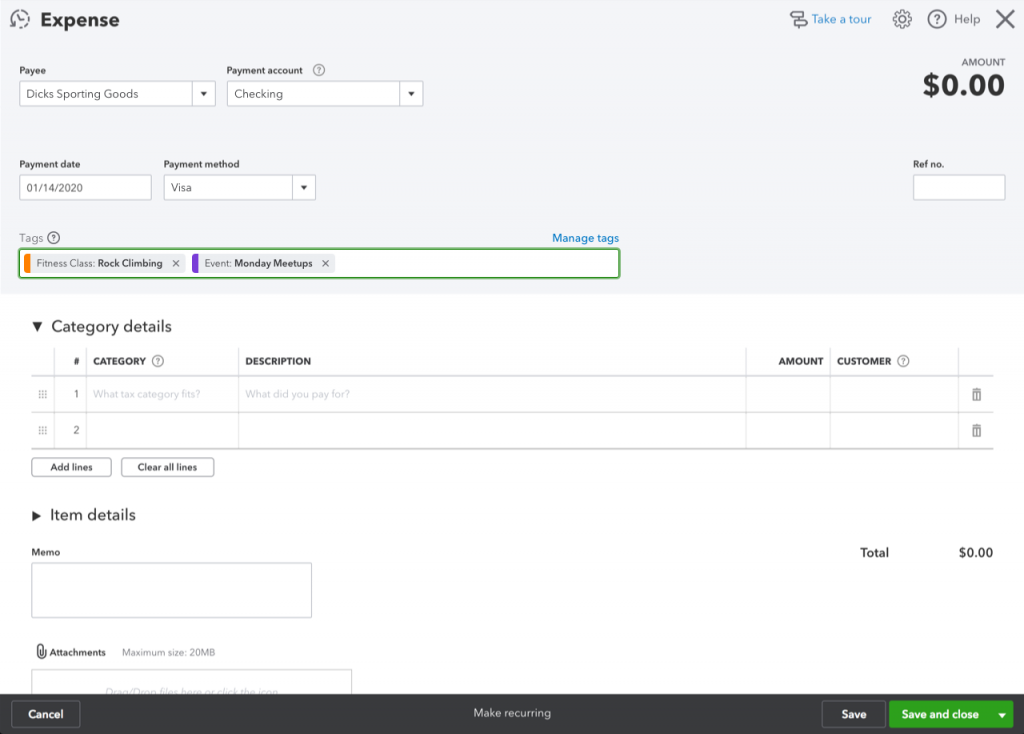 Tags_Transaction save and close