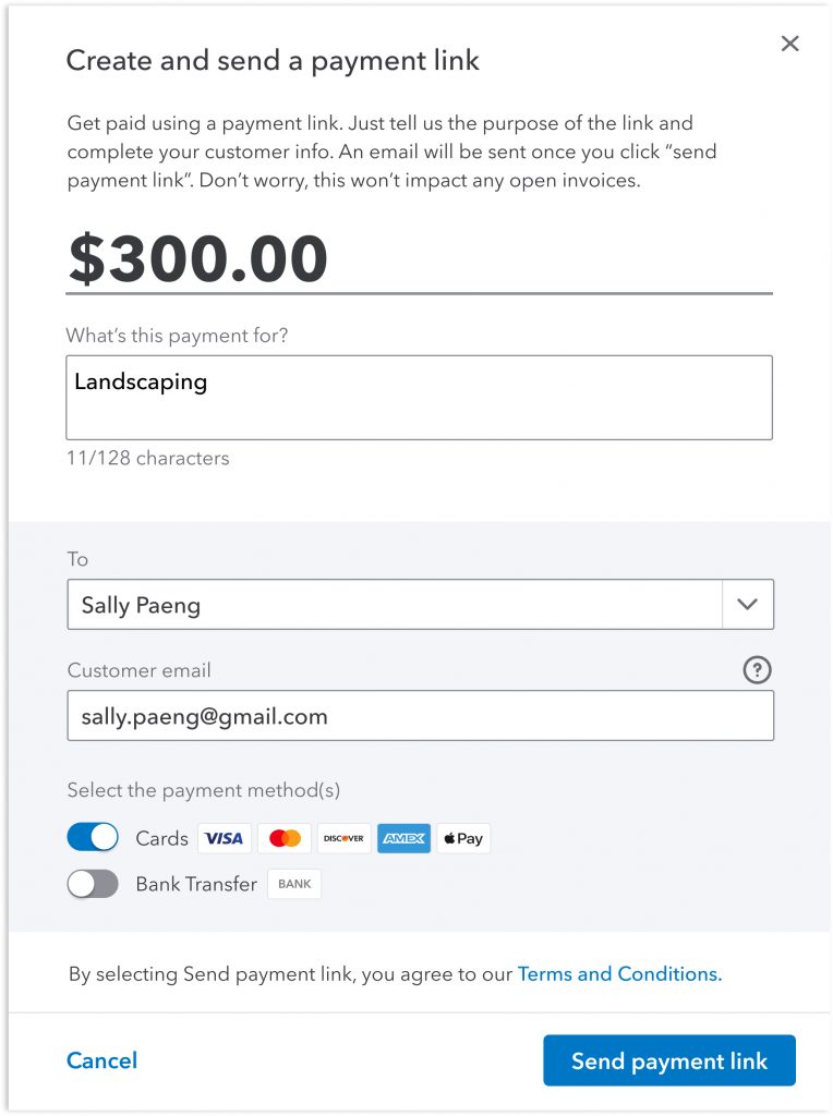 Create and send a payment link