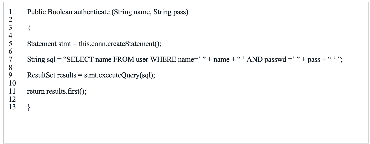 Consider a user authenticating to an application with “admin” asa ...
